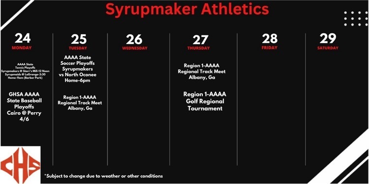 District Athletic Schedule