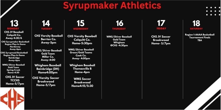 District Sports Schedule 2/13-18