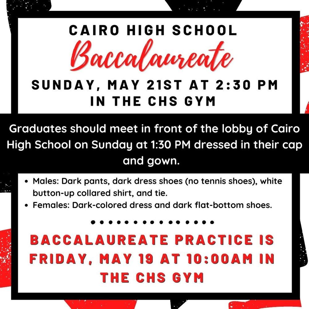 Class Of 2023 Baccalaureate Information | Cairo High School