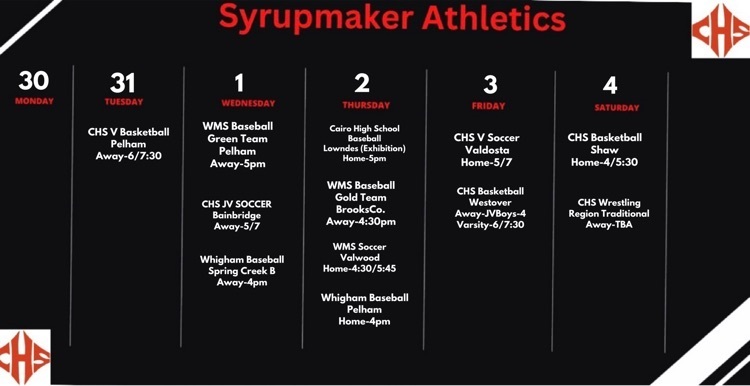 Sports Schedule 1/30-2/4