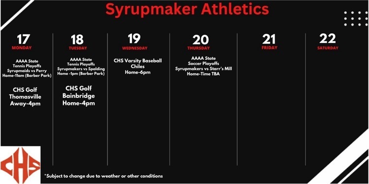 District Athletic Schedule