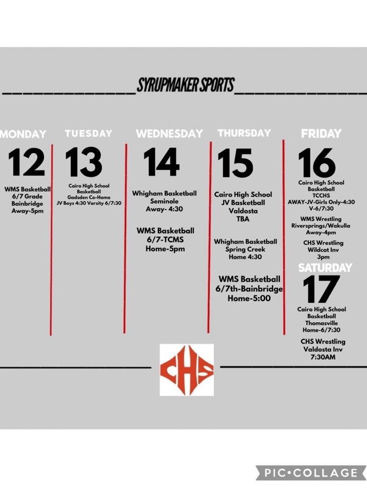 Sports Schedule 12/12-12/17