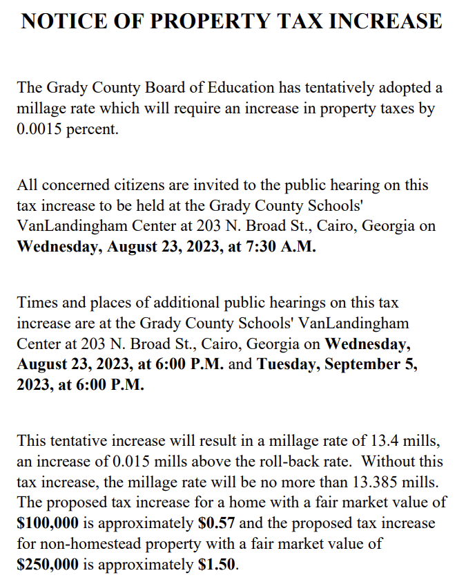 Proposed Property Tax Increase