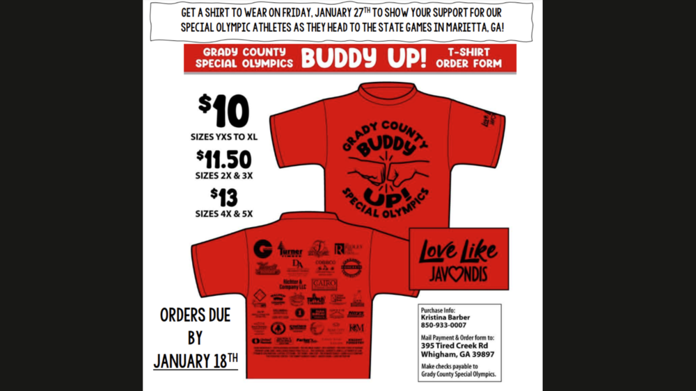 BUDDY Up T-Shirt Order Form