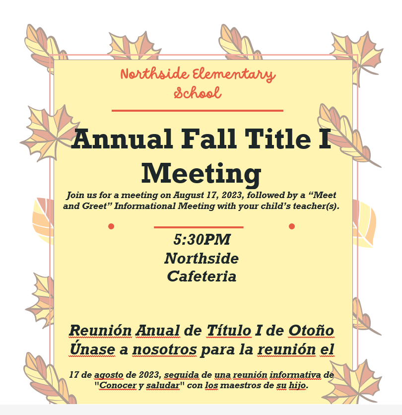 Annual Fall Title I Meeting