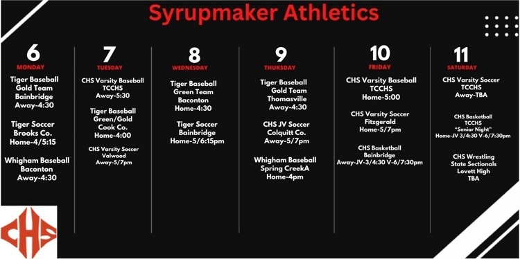 District Sports Schedule 2/6-11