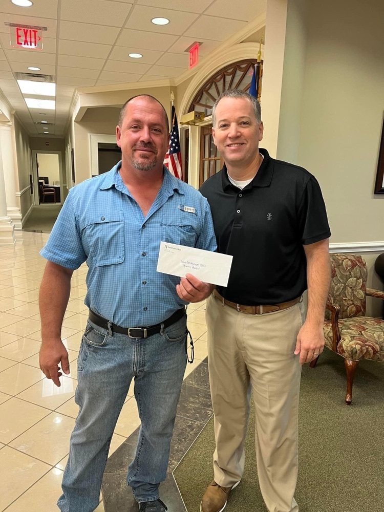 Cairo High School College and Career Academy's Construction Pathway instructor, Mr. Burkes receives $500 from United National Bank to help with instructional materials. Thank you, United National Bank, for supporting our students.